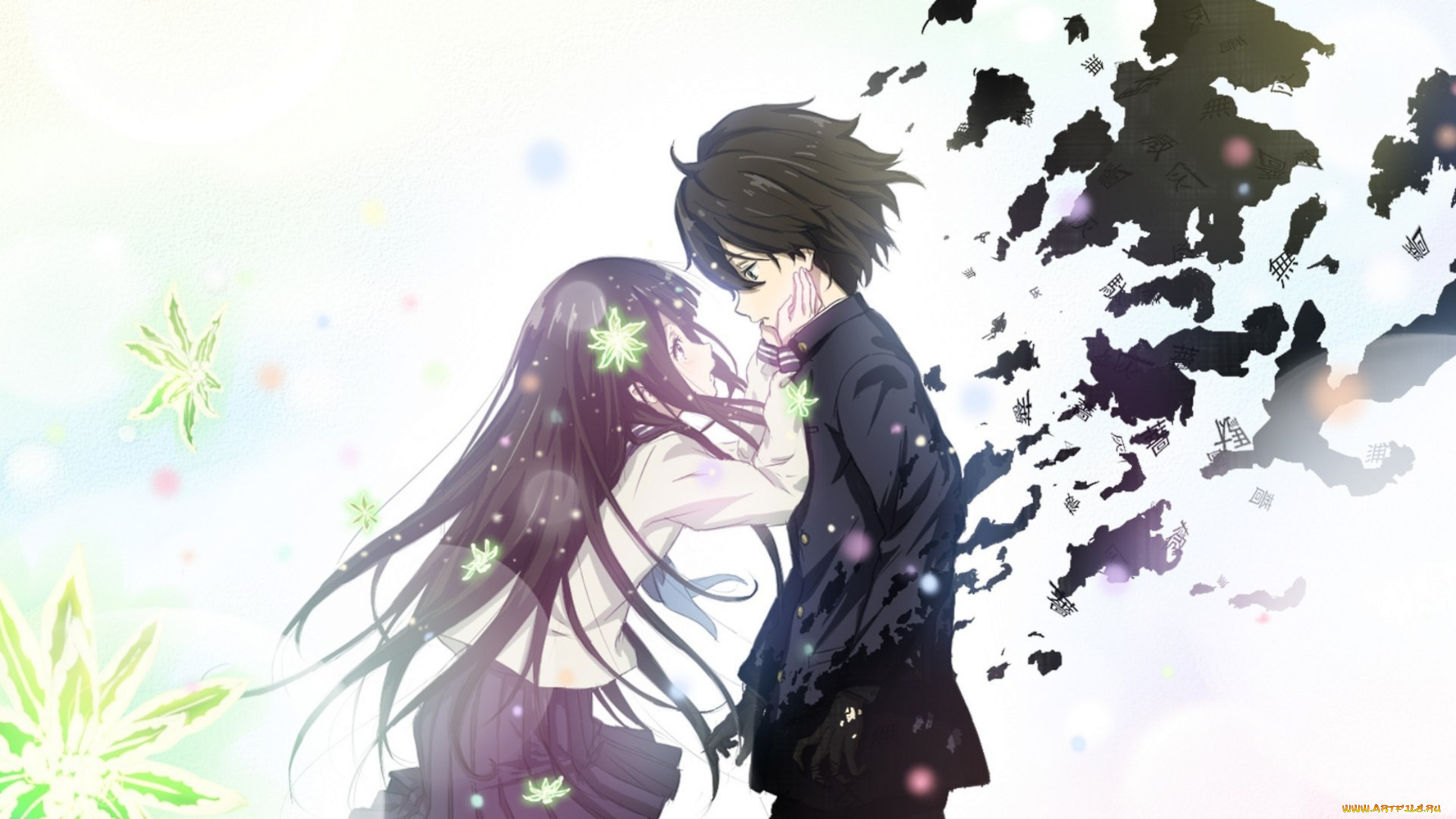 Обои Hyouka Аниме Hyouka, обои для рабочего стола, фотографии hyouka, аниме,  пара, любовь, парень, девушка, цветы, хёка Обои для рабочего стола, скачать  обои картинки заставки на рабочий стол.